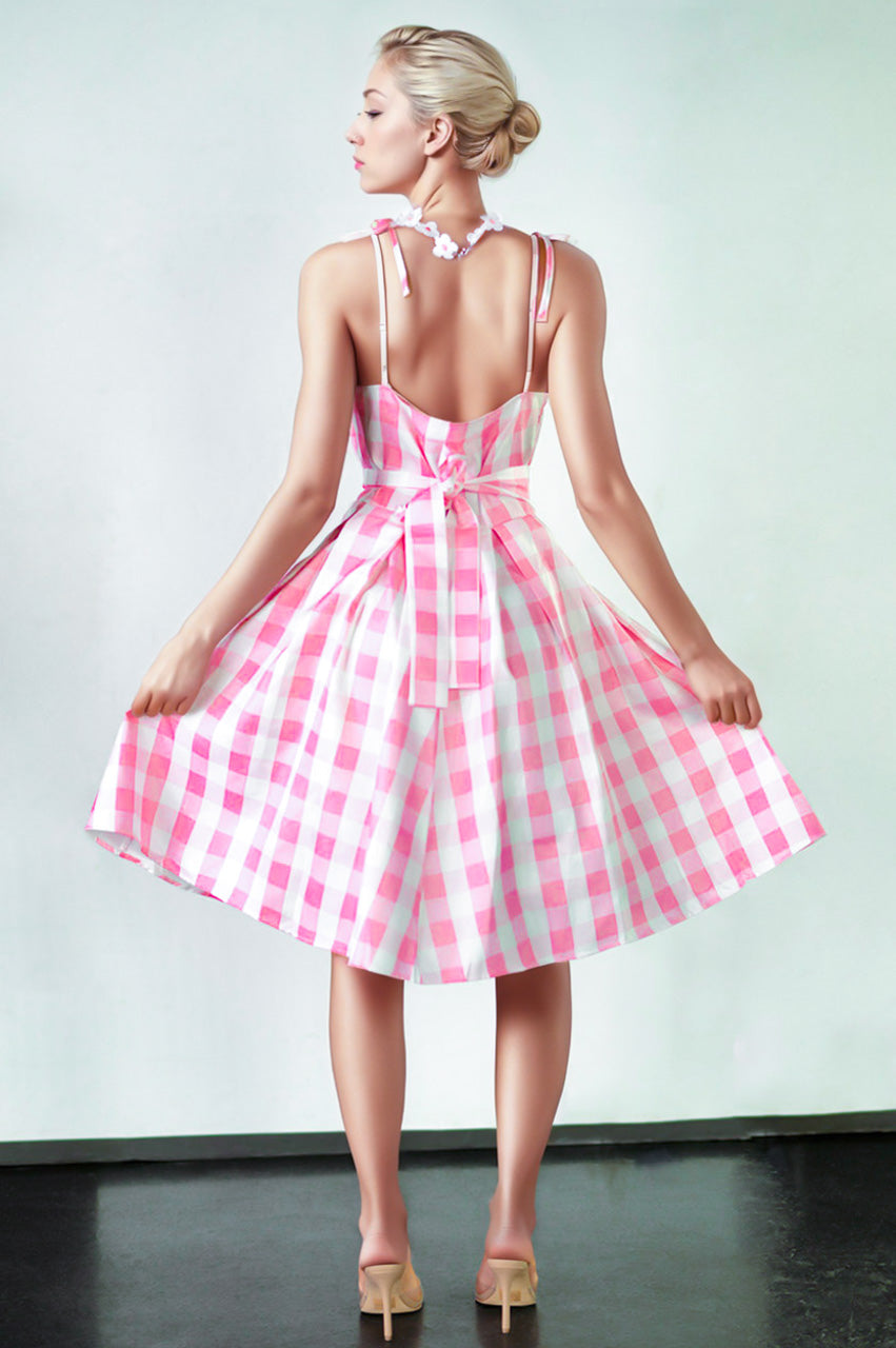 Pink Gingham Doll Dress Costume
