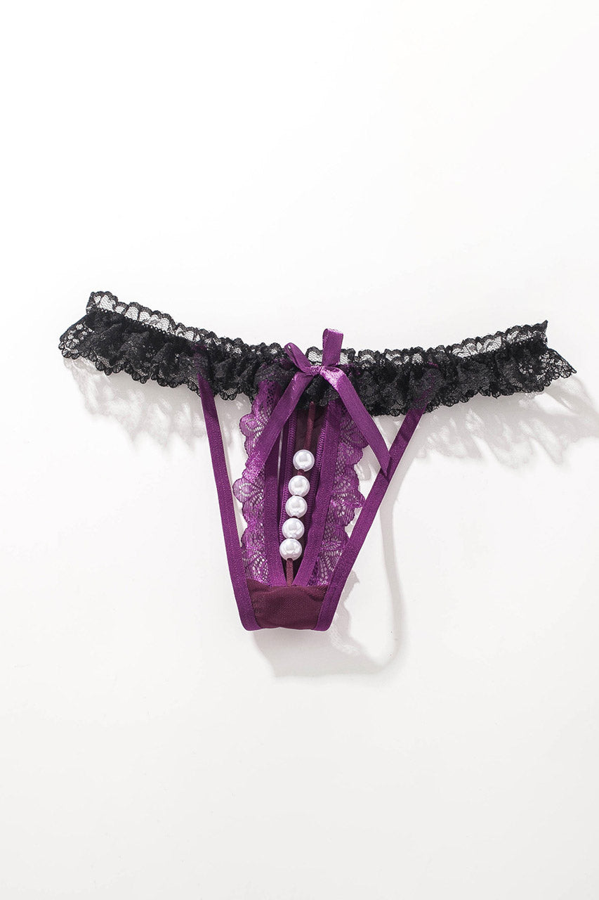 Women's Lace Crotchless Panties - Open Crotch Thong & Brief Styles, Multicolor