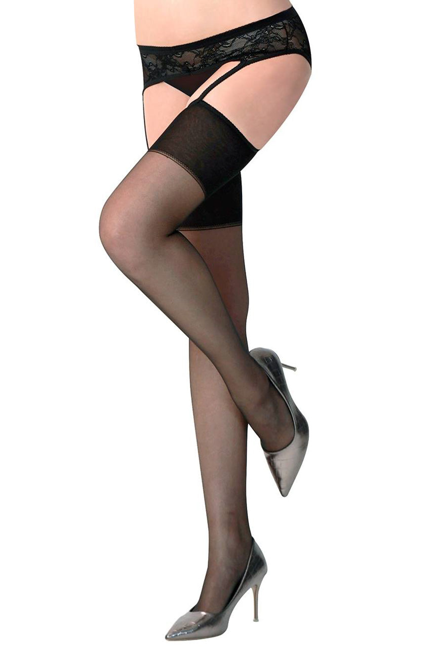 Black Mesh Thigh Highs with Lace Garter Belt 3wishes.com Black Mesh Thigh Highs with Lace Garter Belt 3wishes.com