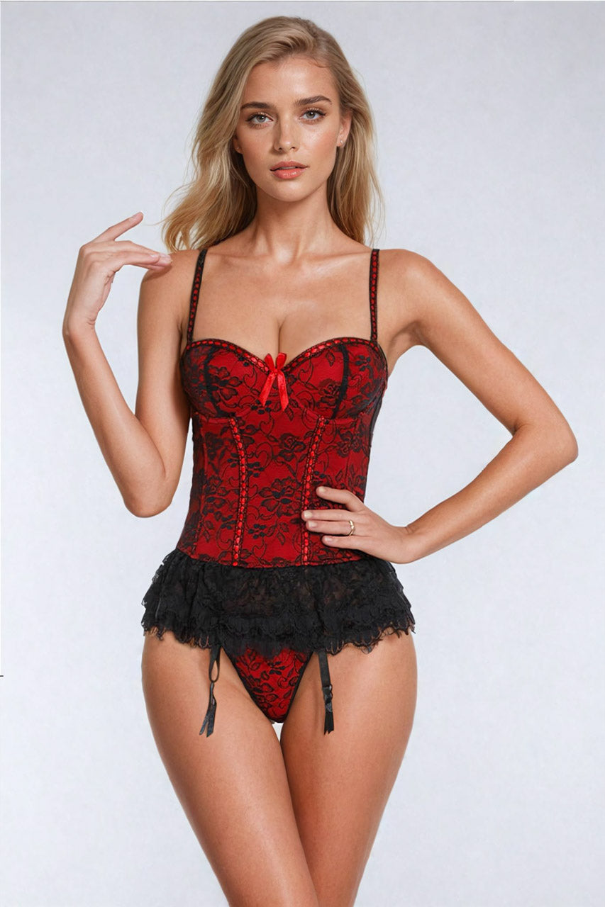 Skirted Lace Bustier Set