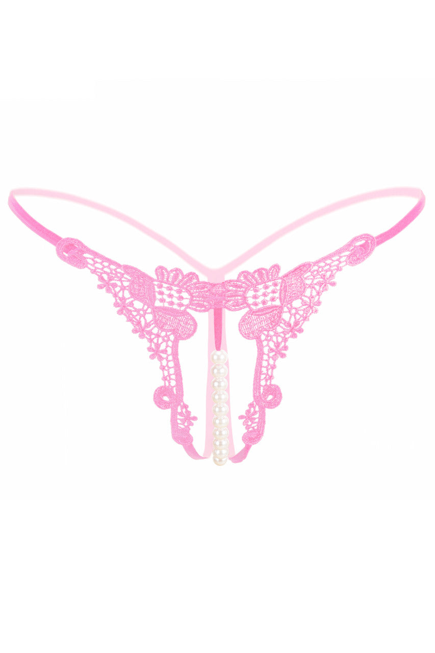 Embroidered Pearl Thong