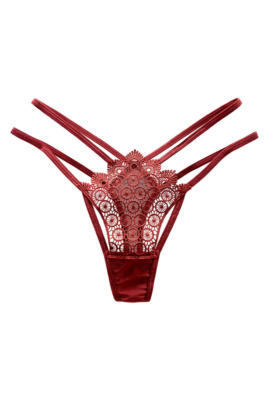 Strappy Geo Embroidered Thong