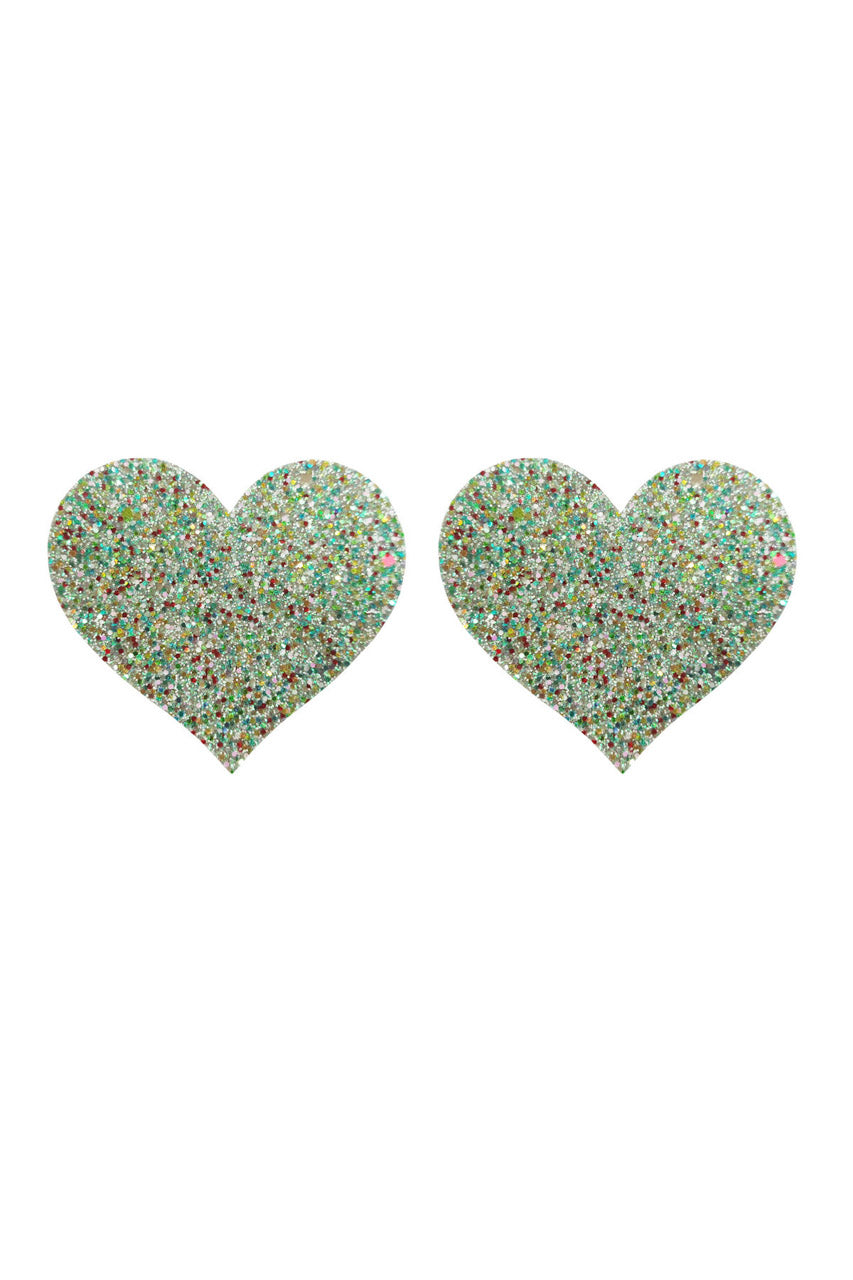 Multi Glitter Heart Pasties