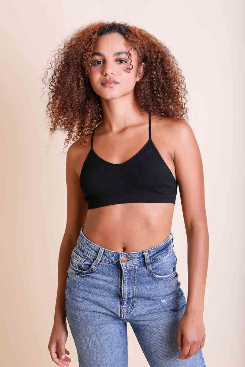 TD Collections Women's See-Through Mesh Racerback Bralette - Soft Viscose & Nylon Blend
