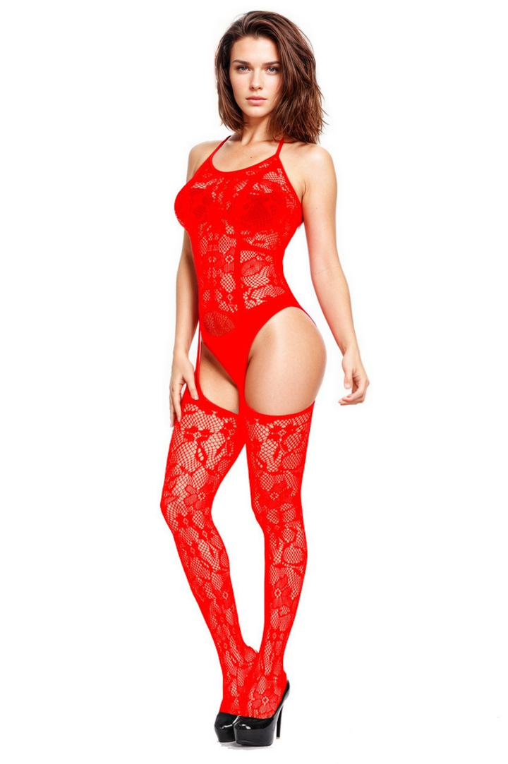 Seamless Lace Chemise with Garters