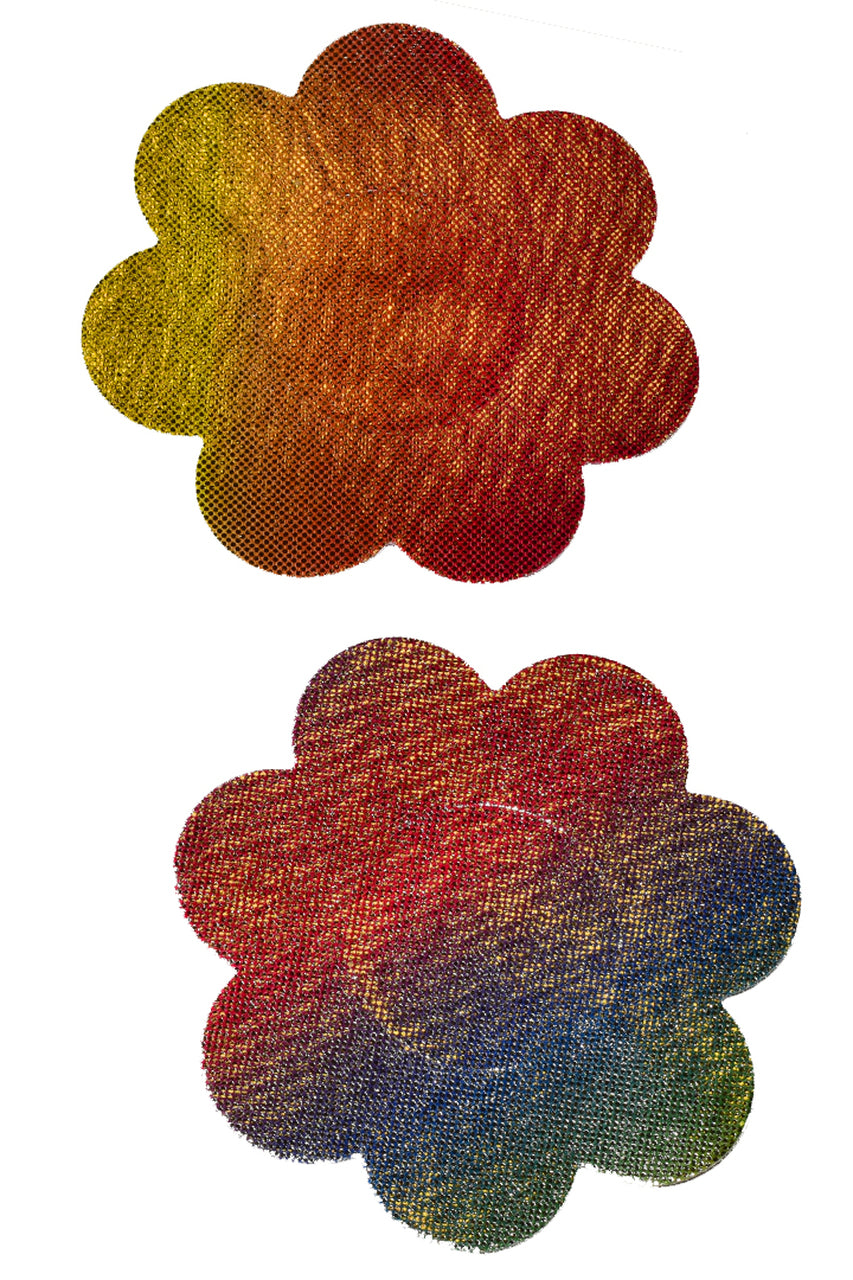 Metallic rainbow petal nipple pasties