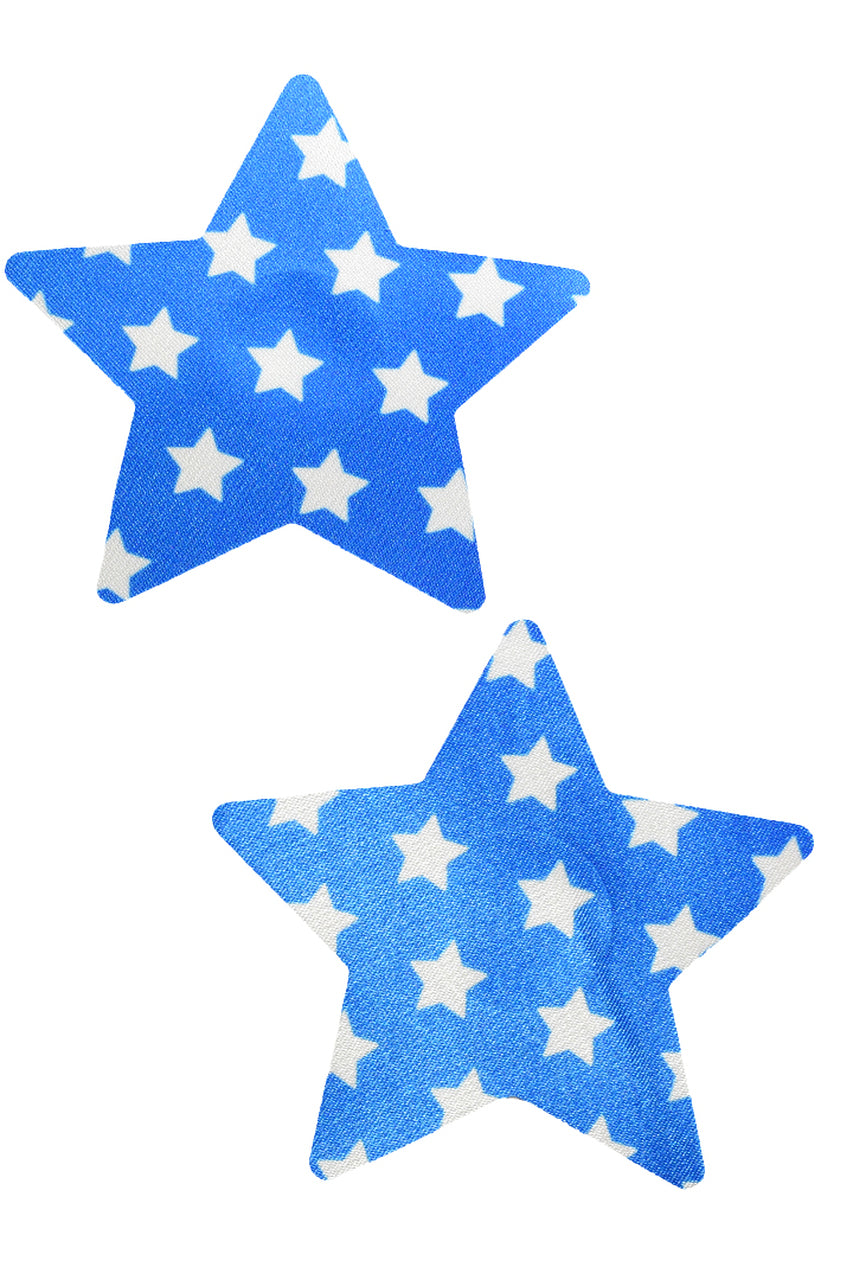 Blue and white star nipple pasties