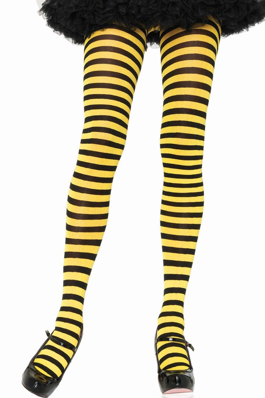 Shop these women's tights with black and yellow stripes