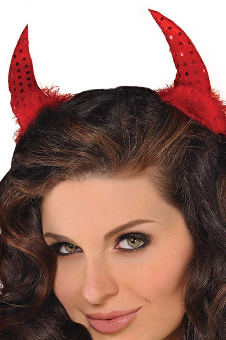 clip on devil horns costume accessory