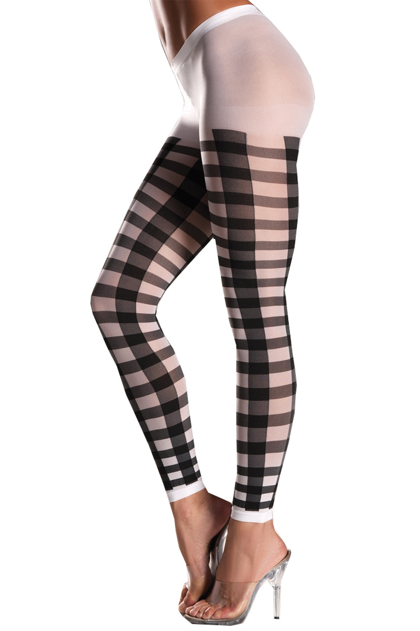 Shop these footless tights with black lattice pattern