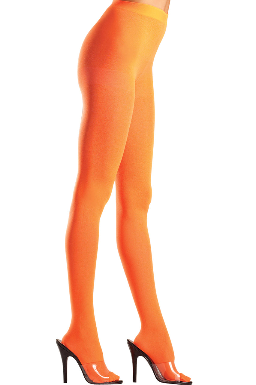 Shop these orange opaque tights with waistband