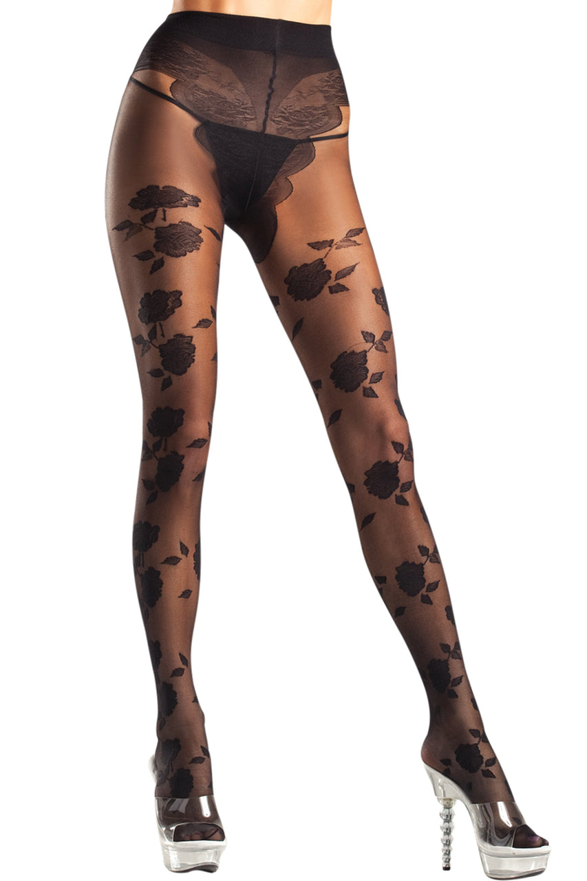 Shop these rose pattern pantyhose. Tights with roses