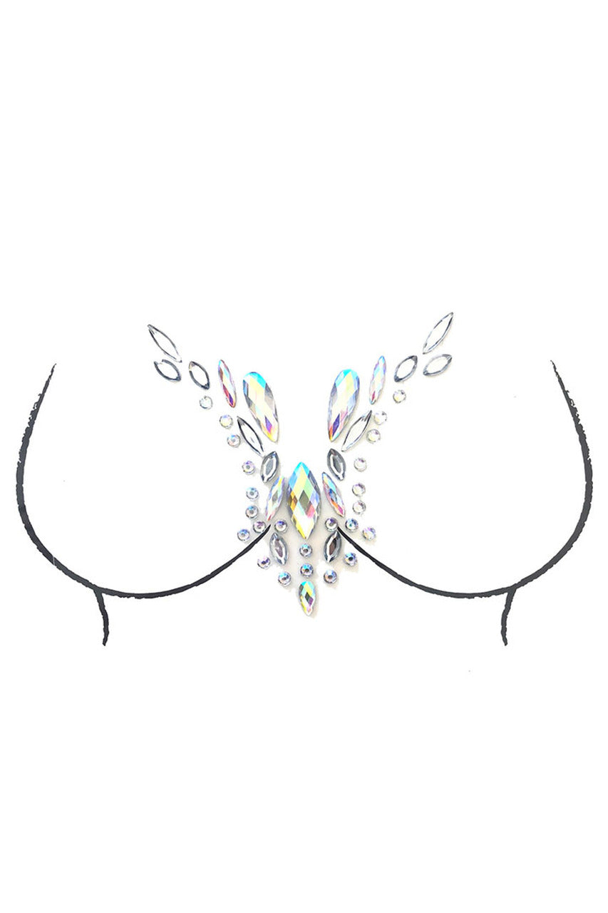 Shop these crystal body jewels that feature colorful crystal stick on body jewels that go perfectly on the chest