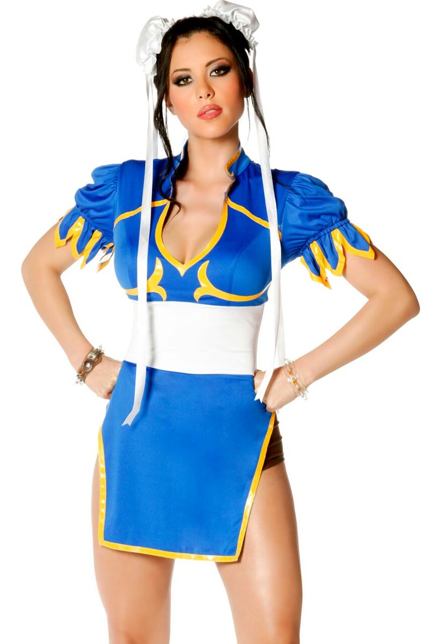 princess polly baby blue dress Gvavaya Game Cosplay Overwatch 2 x Street Fighter 6 Cosplay Chunli Jun main image 1