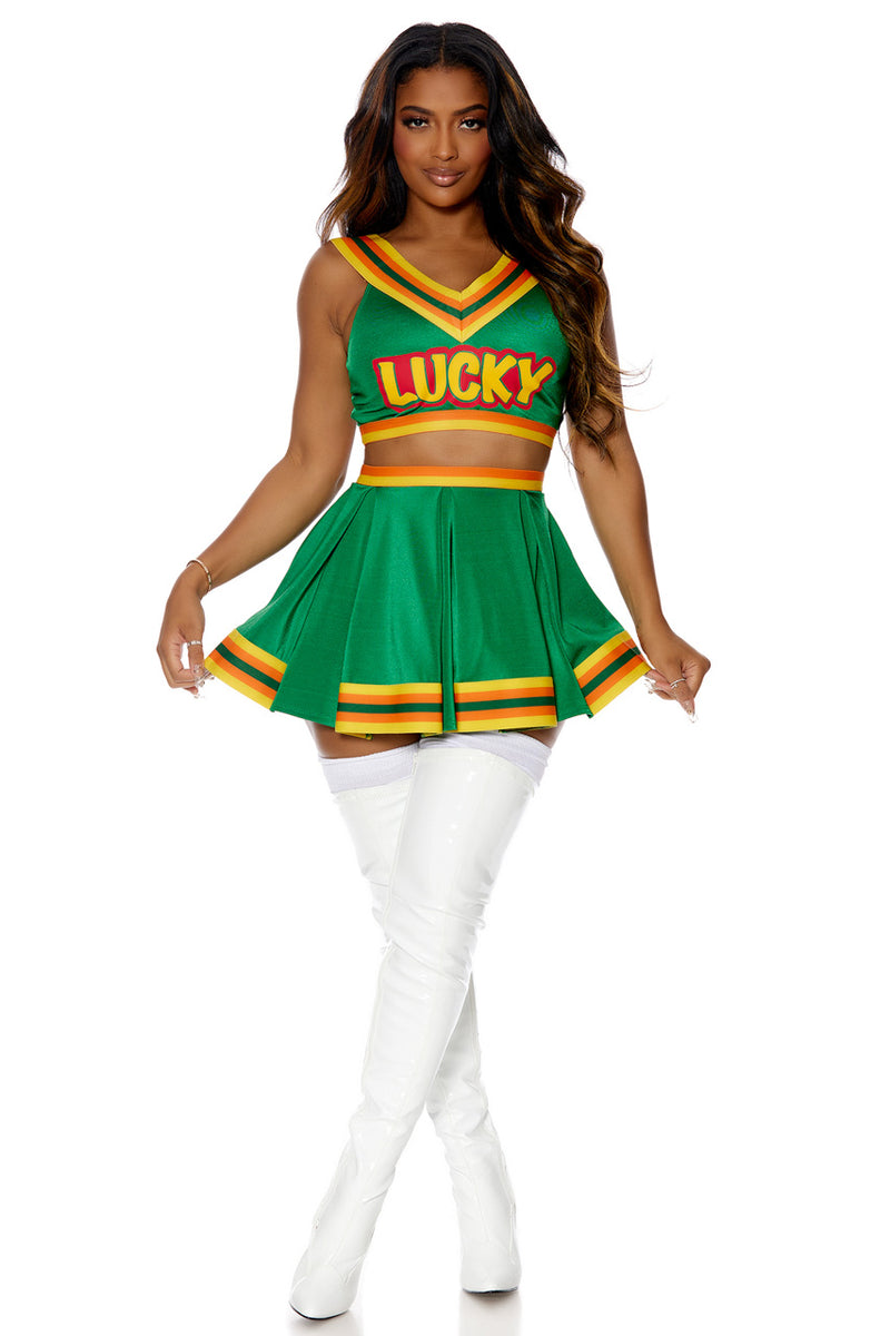 Lucky Cheerleader Costume, Green Cheerleader Costume