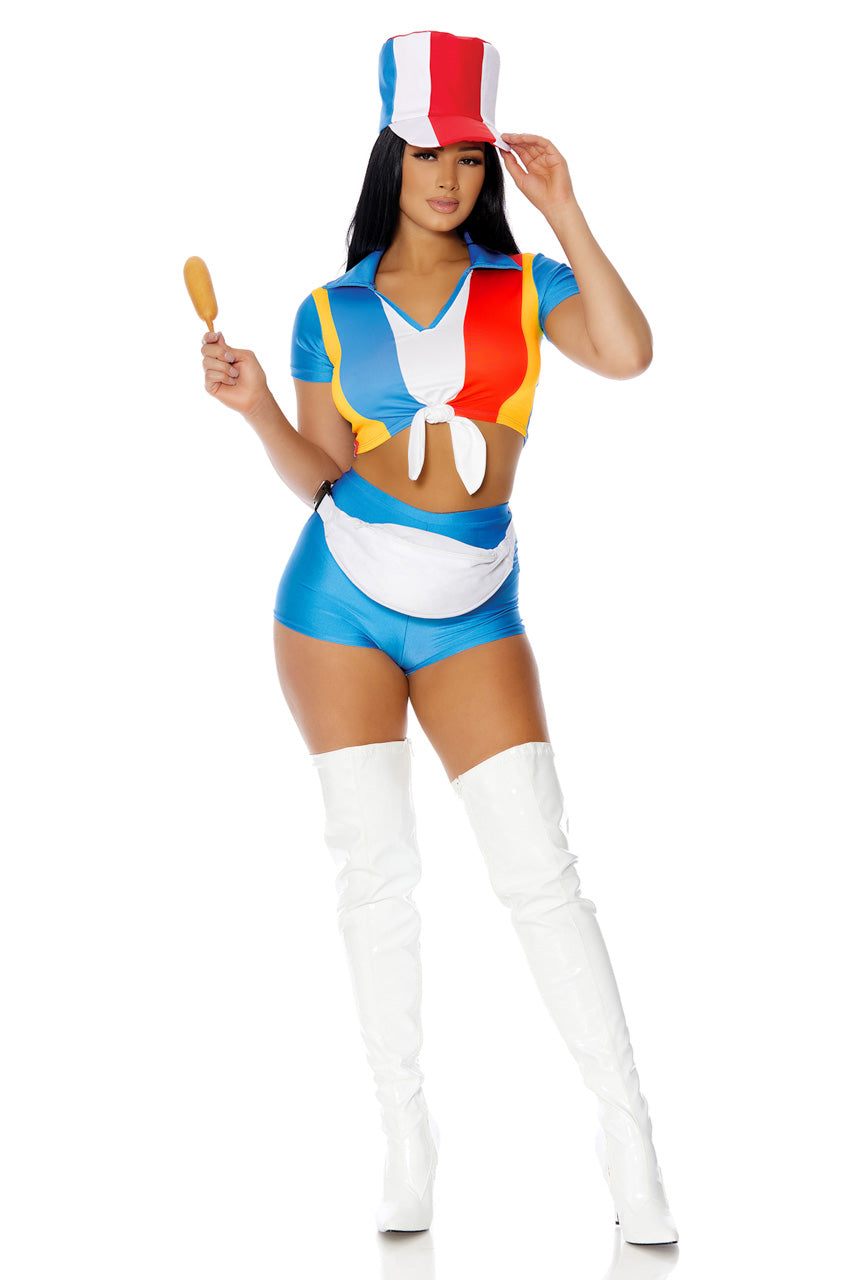 Stick With It Sexy Fast Food Employee Costume, Hot Dog on a Stick Costume 3wishes.com Stick With It Sexy Fast Food Employee Costume, Hot Dog on a Stick Costume 3wishes.com