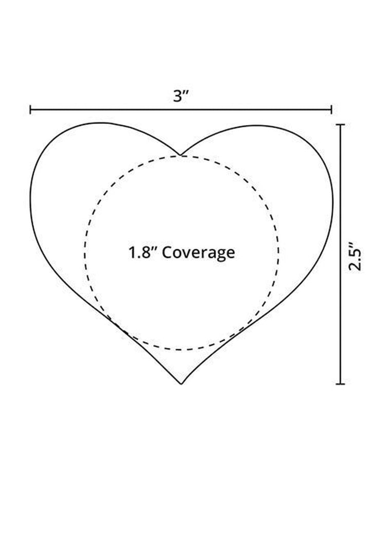 Heart shaped nipple pasties measurements