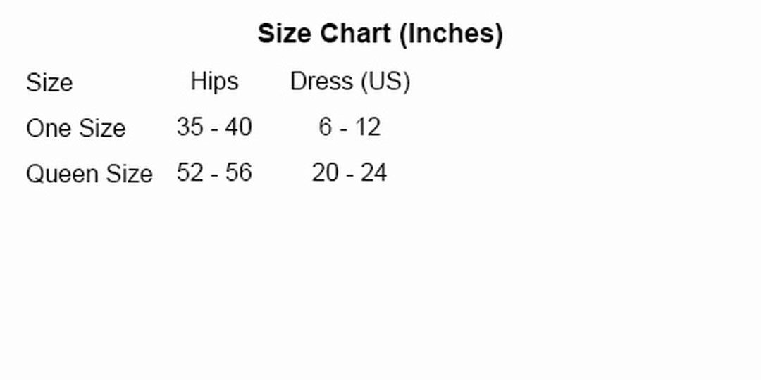 Magic Silk Panties Size Chart