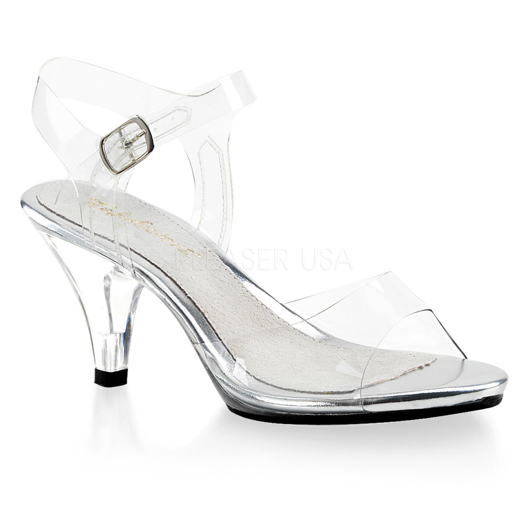 Clear 3" Heel Ankle Strap Sandal - Please Shoes