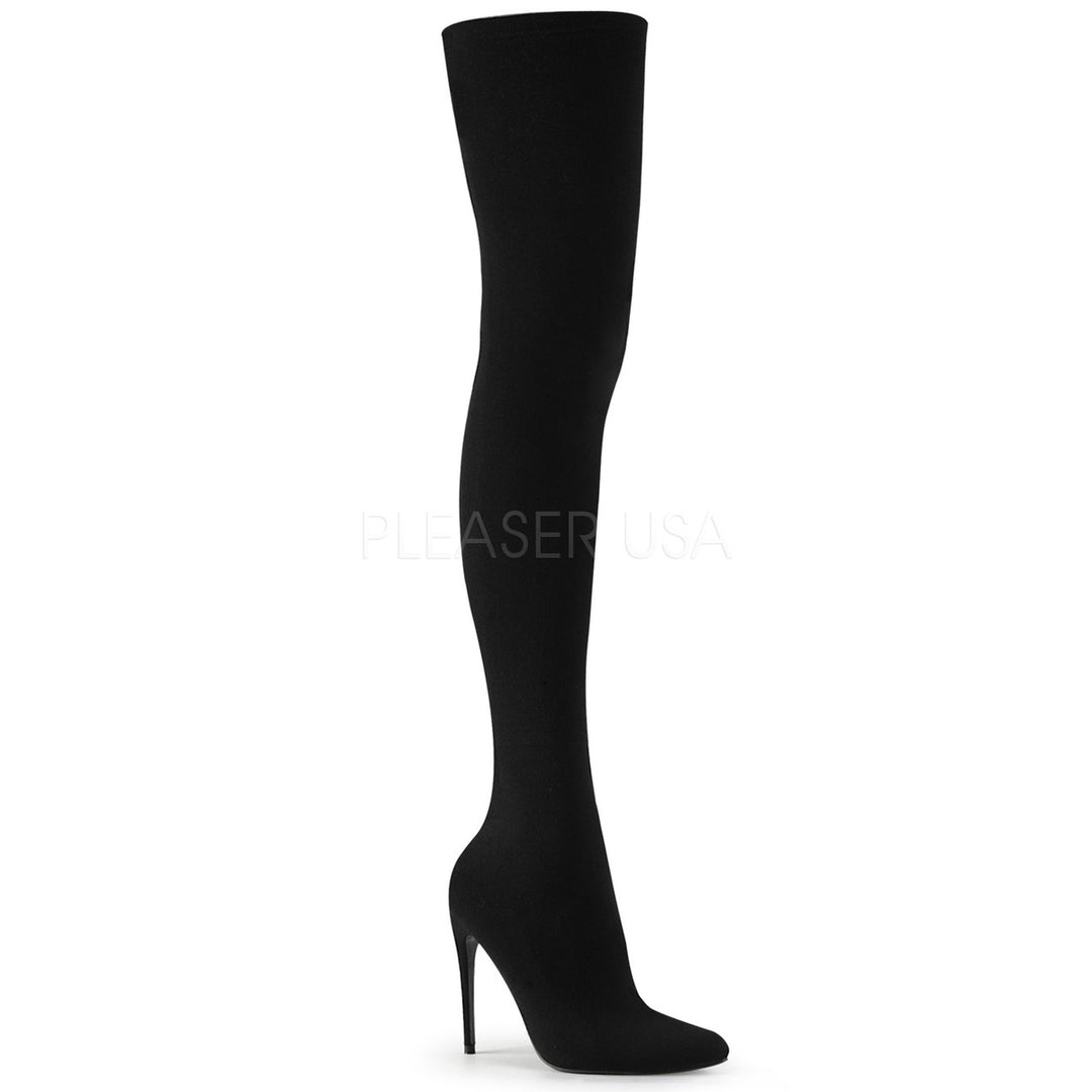 Women's hot 5" high heel black well made thigh high boots
