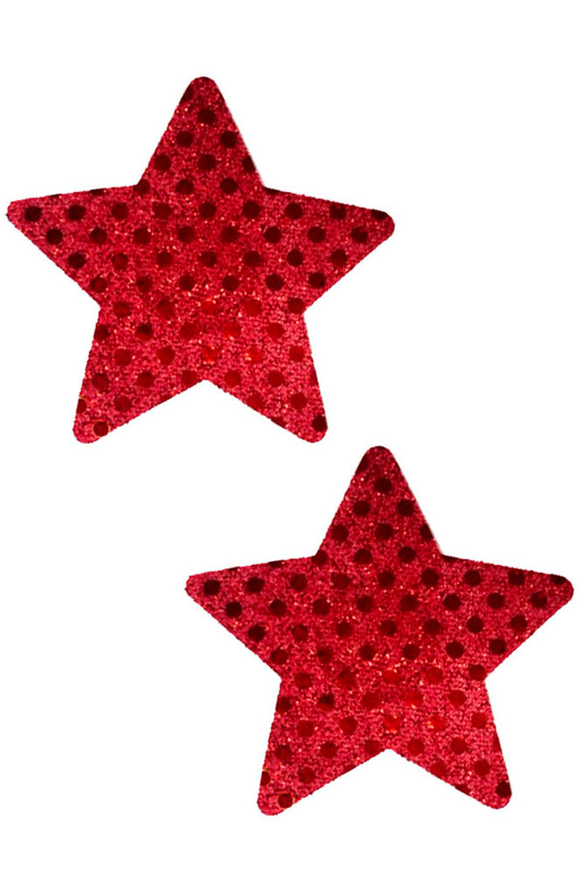 Shop women's sexy red sequin star nipple cover pasties.