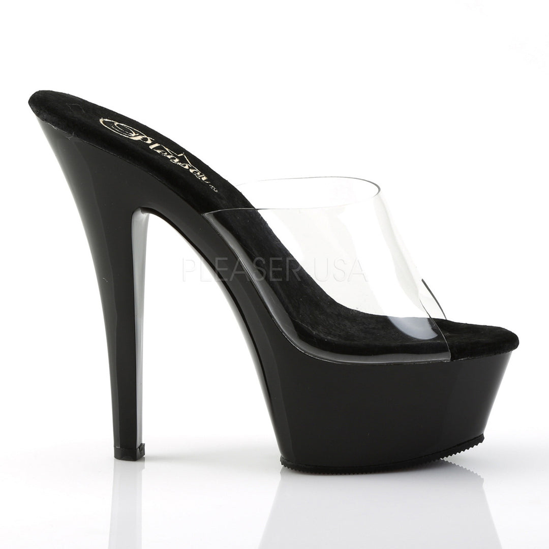 Women's sexy clear stripper pumps with, 6 inch spike high heel, and 1.8" platform - Pleaser Shoes