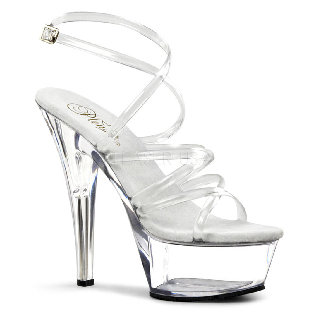 Sexy clear pole dancing high heels with 6" stiletto heel.
