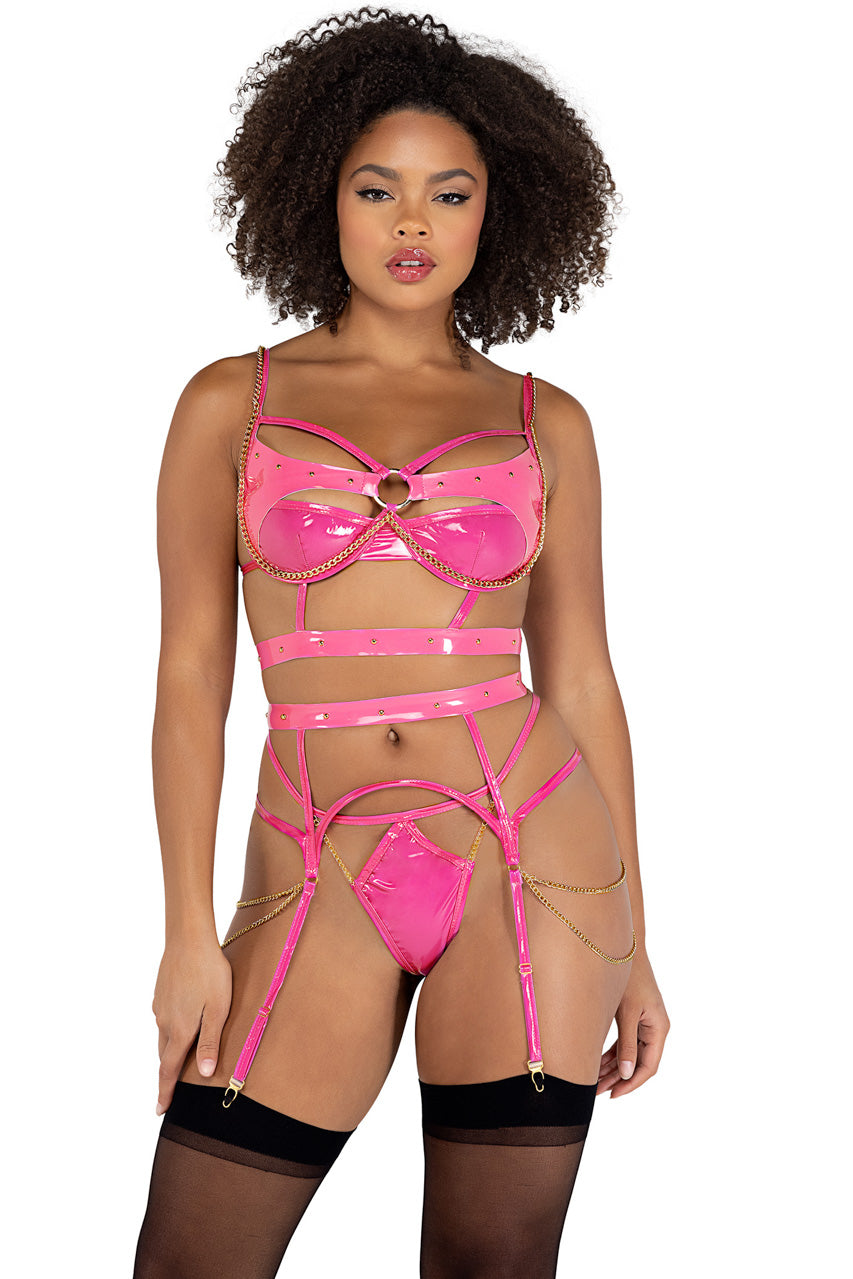 Vinyl and Chains Bra Set 3wishes.com Vinyl and Chains Bra Set 3wishes.com