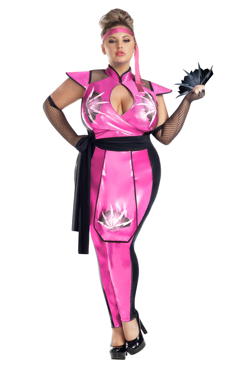 sexy ninja suit Plus Size Sexy Killer Ninja Costume, Plus Size Pink Ninja Halloween Costume  – 3wishes.com