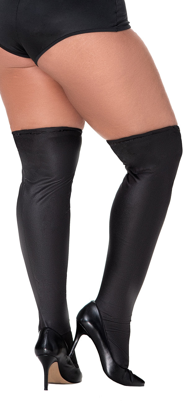 Wet-Look Thigh Highs with Stay-Put Top