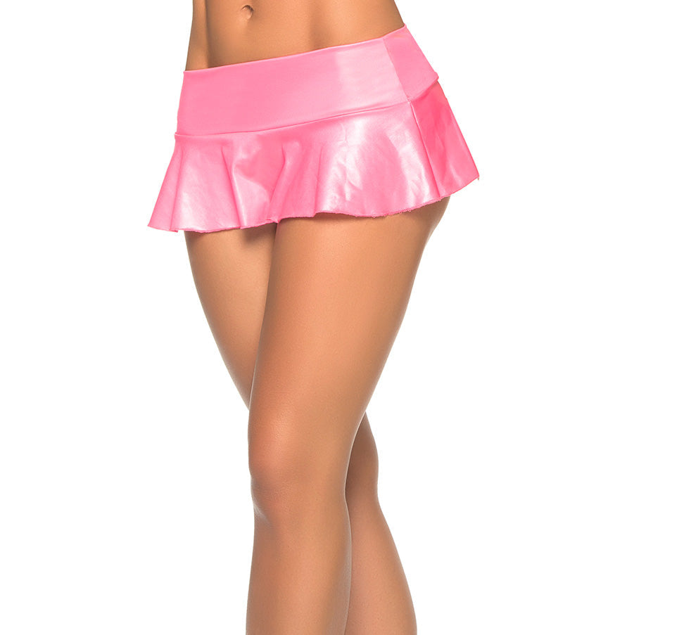 Wet Look Ruffle Skirt