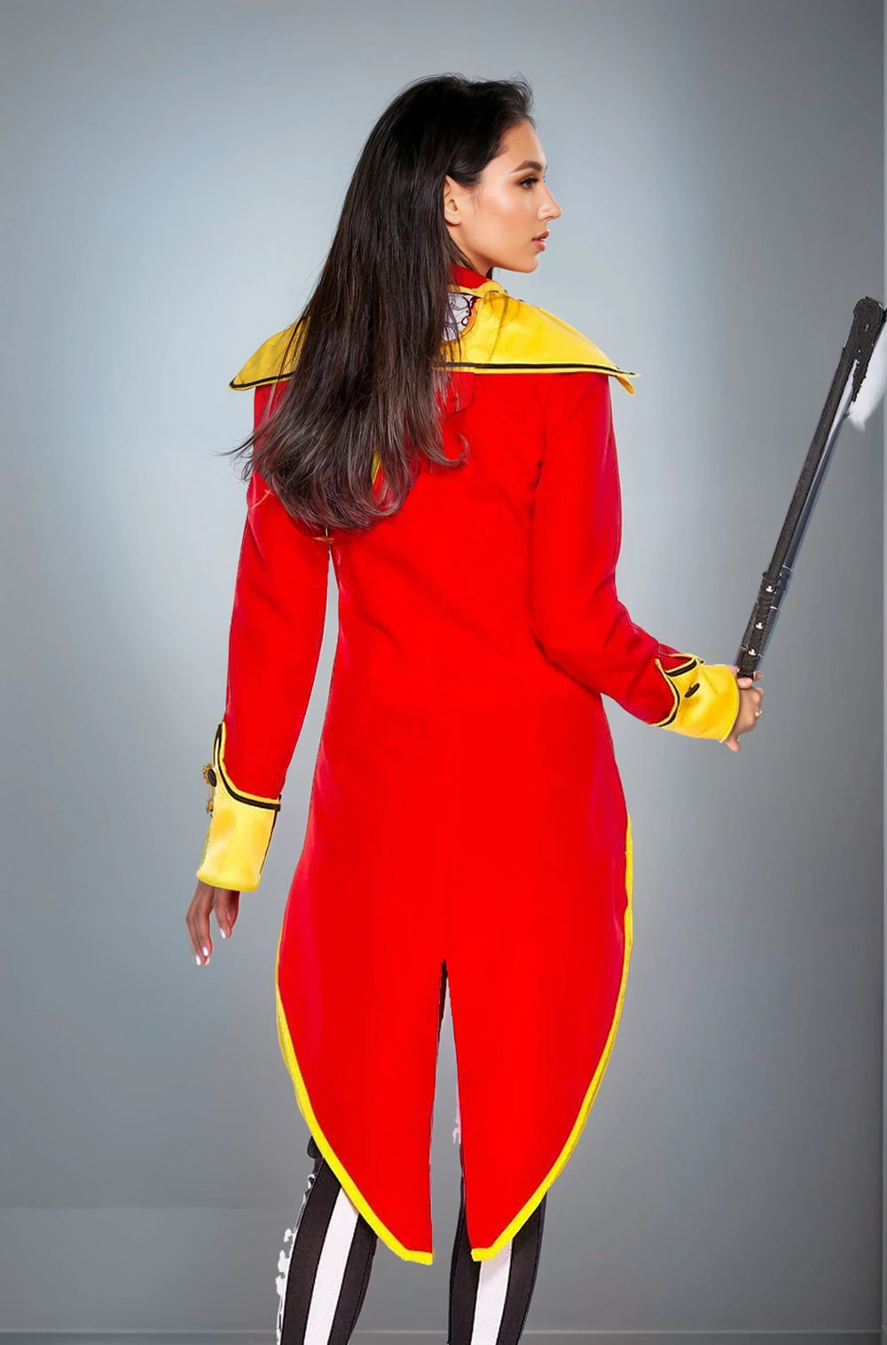 Shop this women's sexy ringmaster costume with red coat with tails