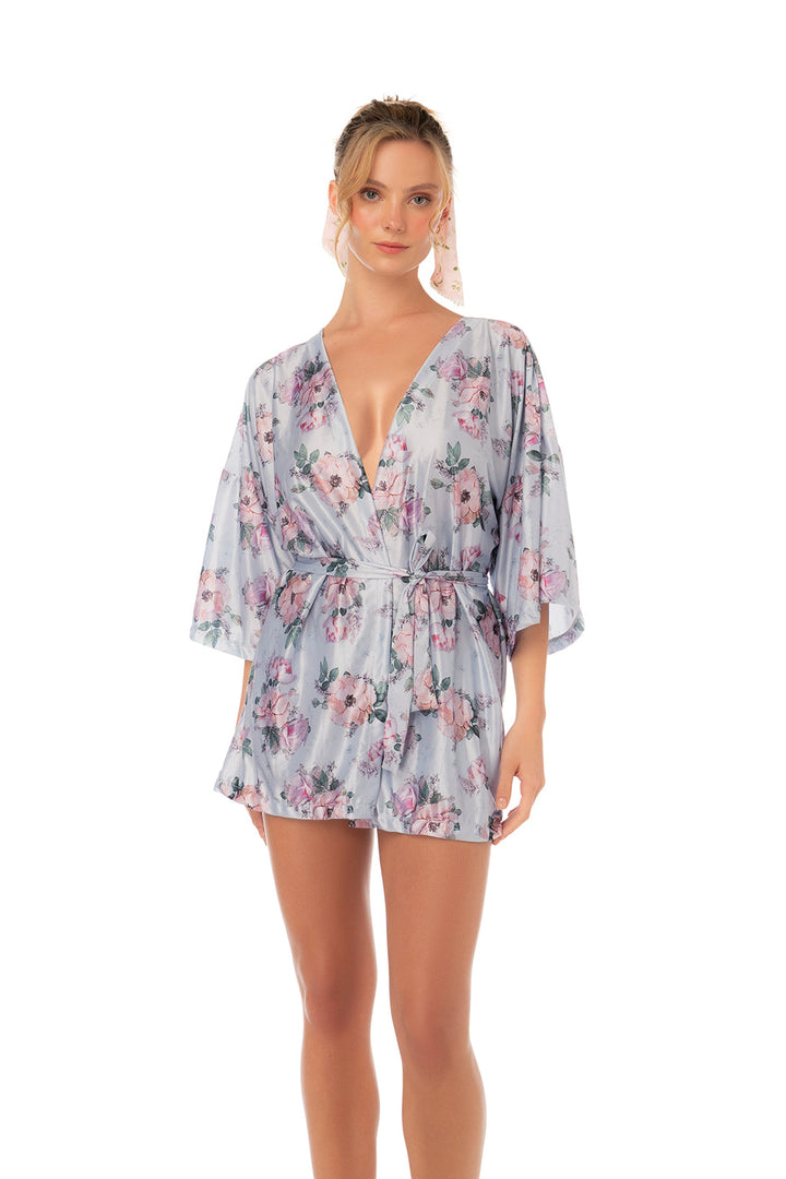 Printed short robe