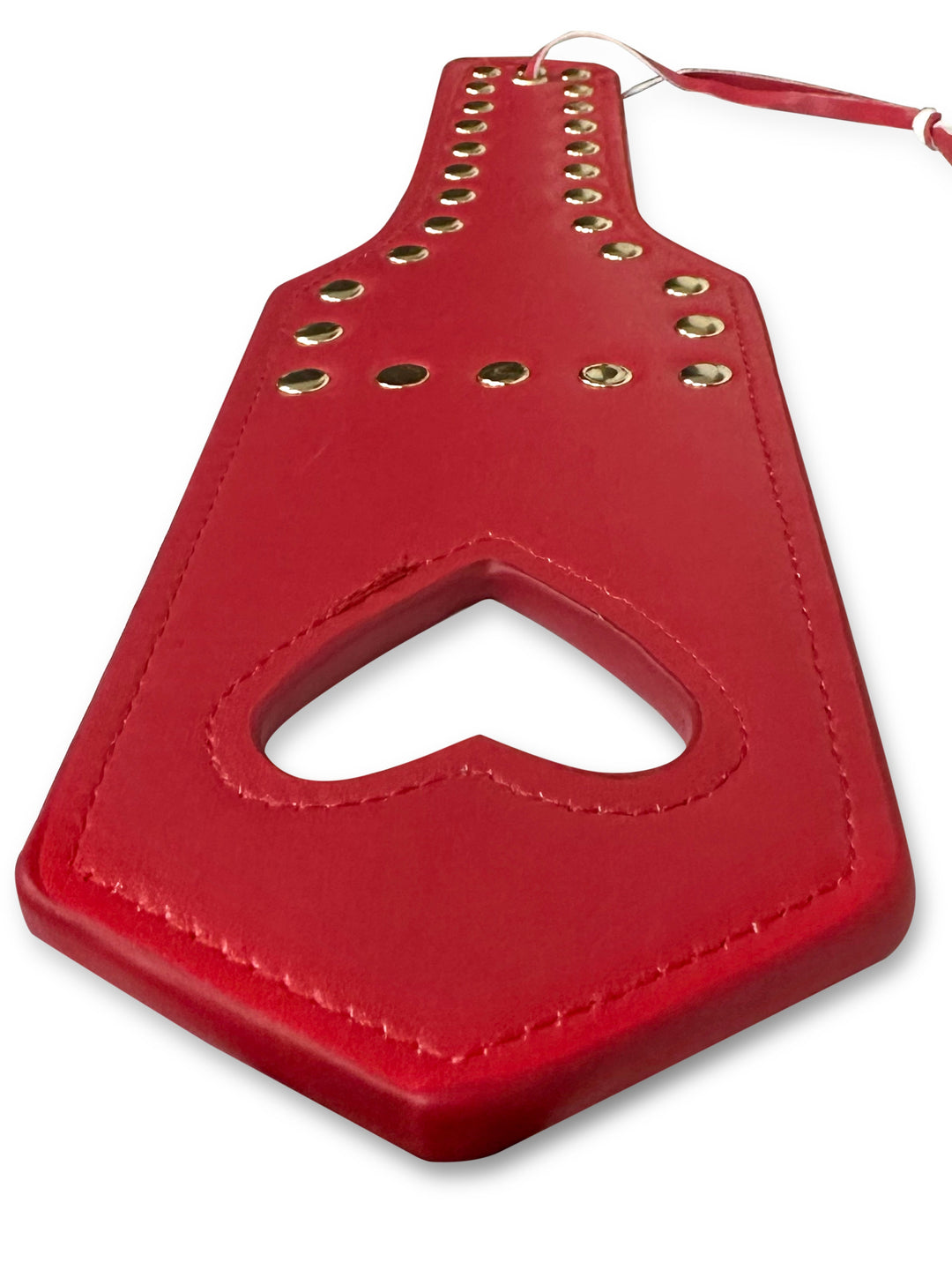 Faux Leather Spanker with Stud &amp; Heart Detail