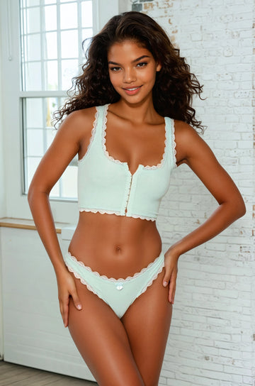 Lace Underwire Garter Cami Set
