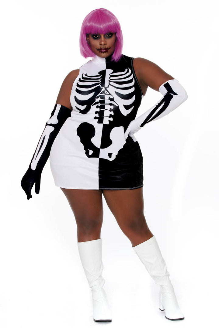 Plus Size Parti Skeleton Costume