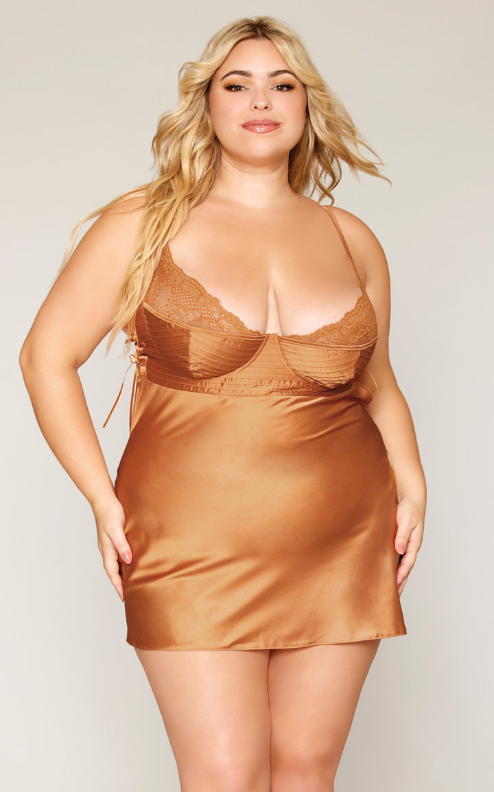 Plus Size Sofia Satin Chemise