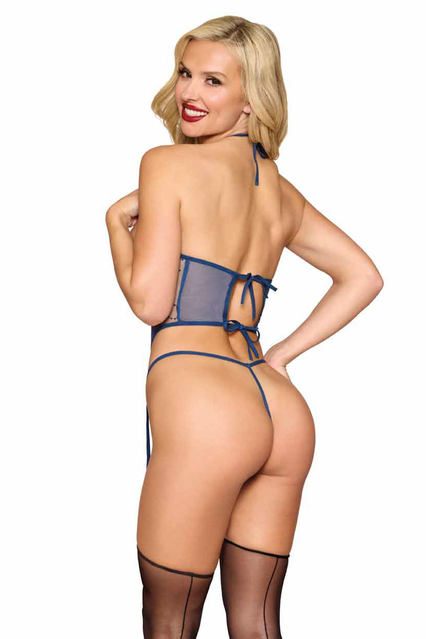 Blue Cupless Bustier Set