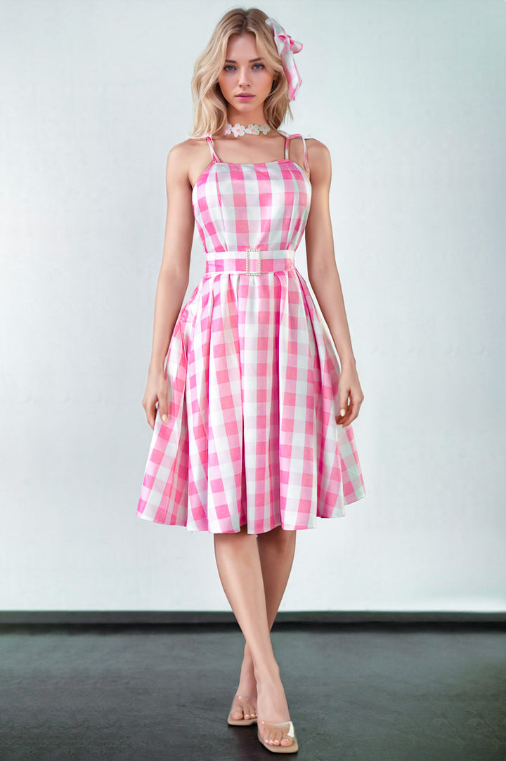 Pink Gingham Doll Dress Costume