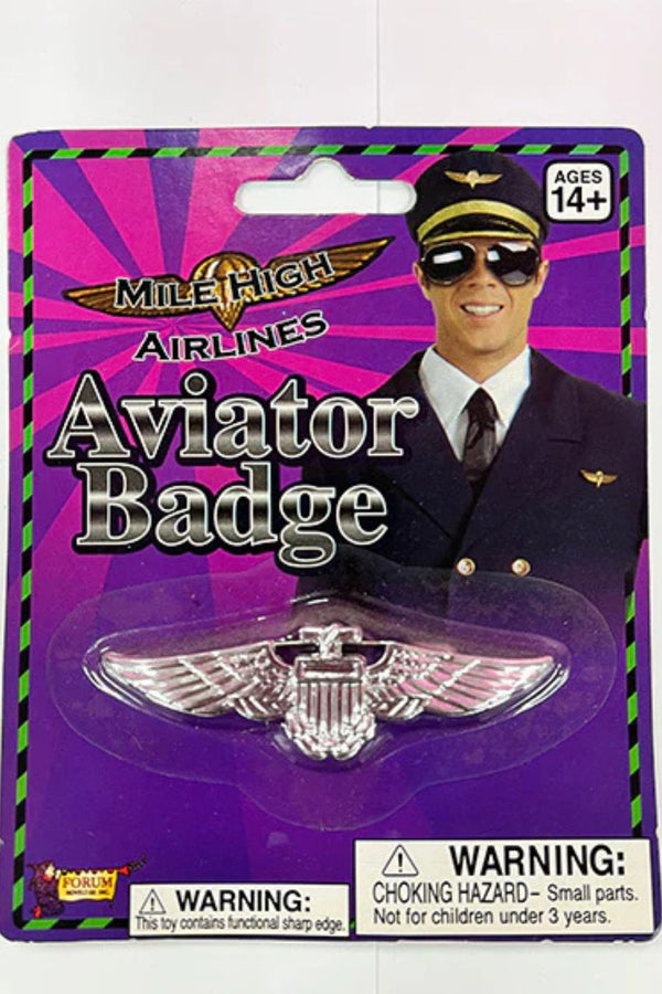 Aviator Silver Badge Costume Accessory