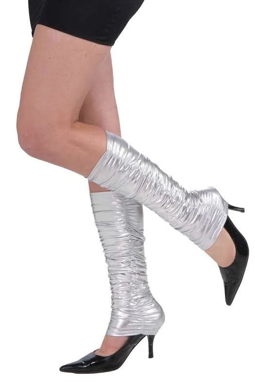 Metallic Silver Leg Warmers