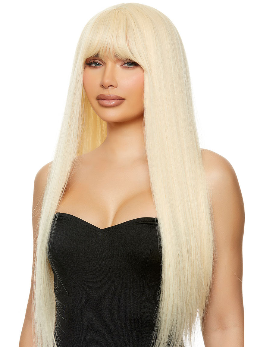 Long Blonde Wig with Bangs