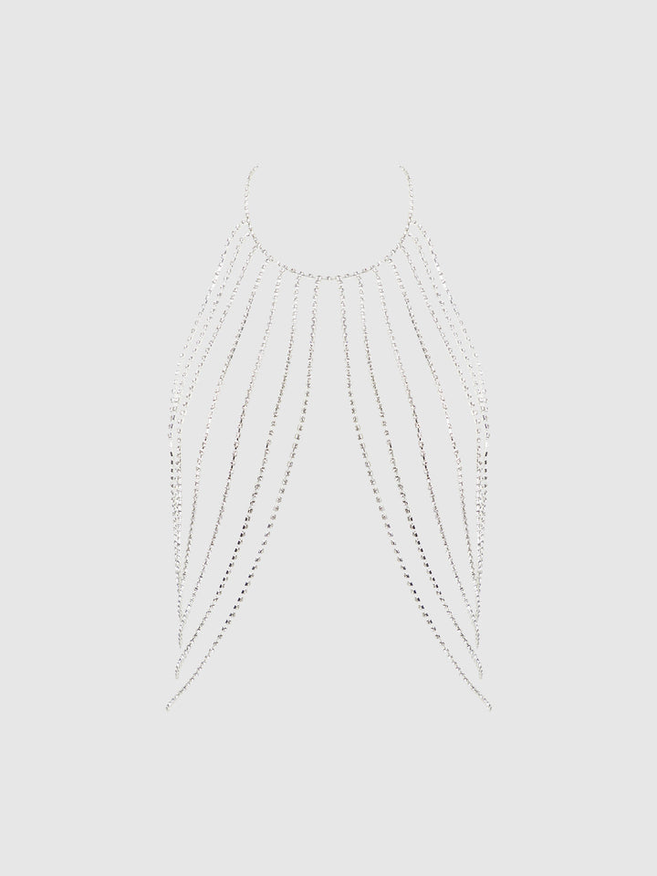 RHINESTONE DRAPED HALTER BRALETTE