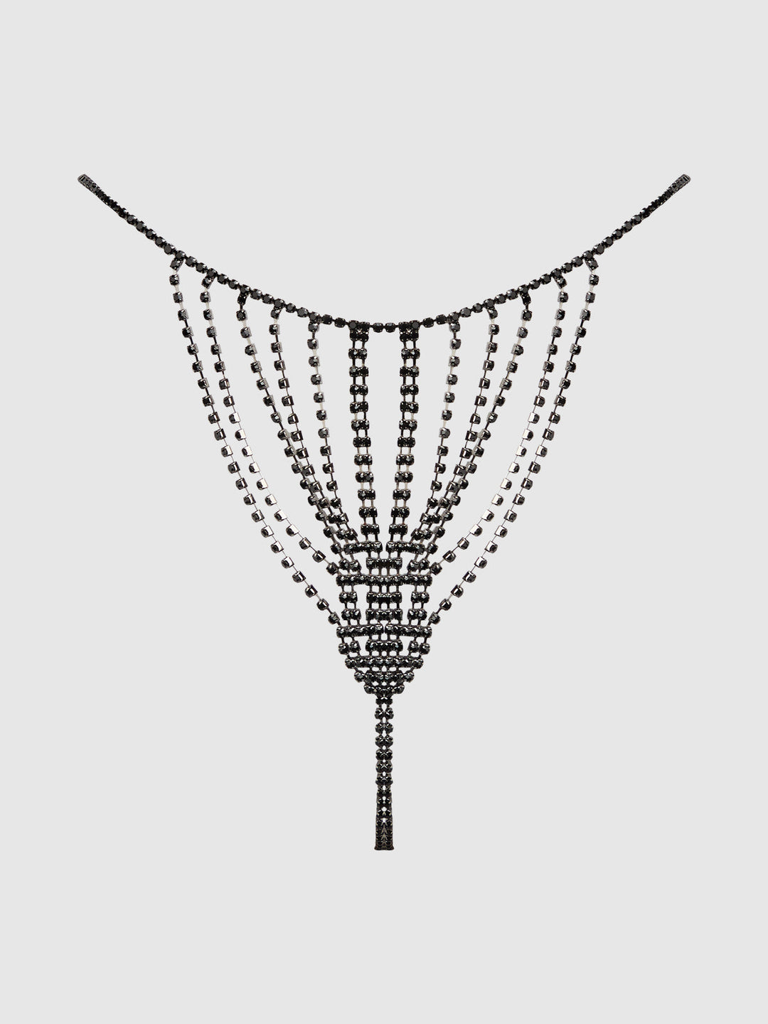 RHINESTONE VERTICAL THONG