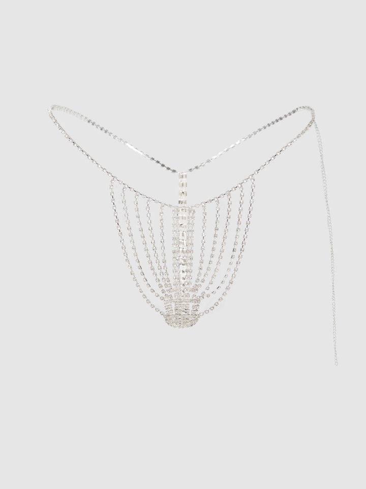 RHINESTONE VERTICAL THONG