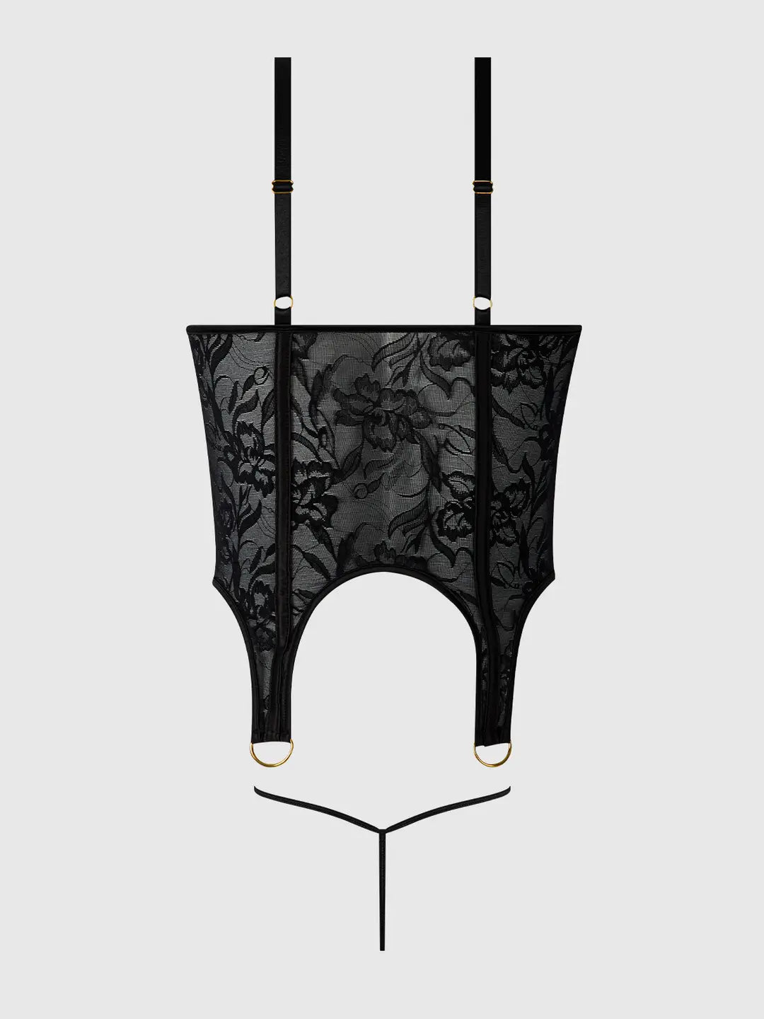 FLORA LACE BUSTIER &amp; G-STRING SET