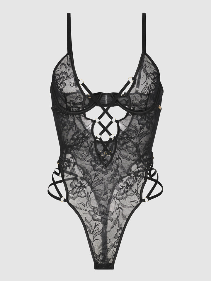 FLORA STRAPPY LACE TEDDY