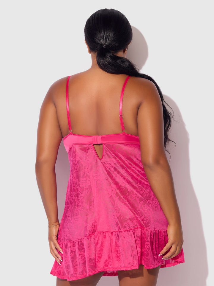 FLORA  LACE BABYDOLL &amp; G-STRING SET