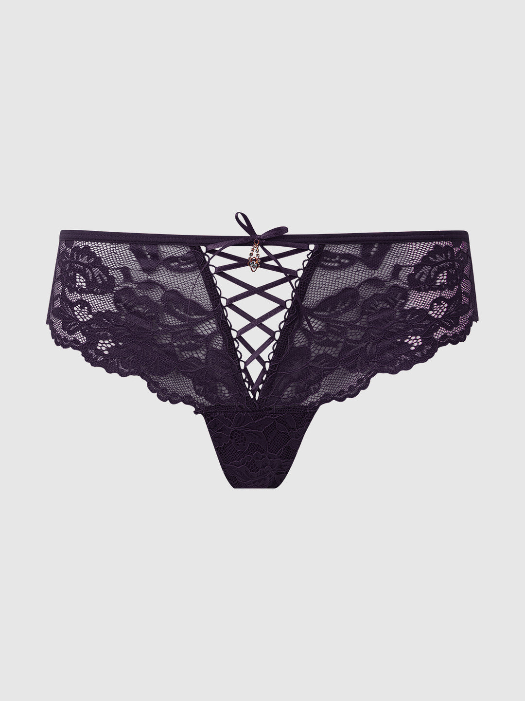 BELLA LACE UP FRONT LACE TANGA