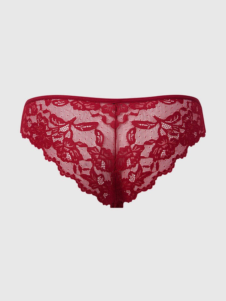BELLA LACE UP FRONT LACE TANGA